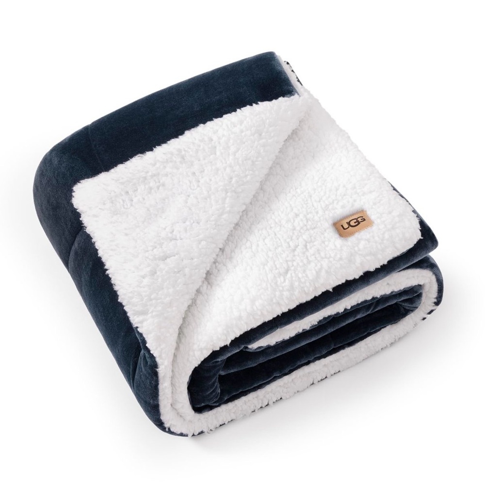 UGG Navy and White  Avery Throw